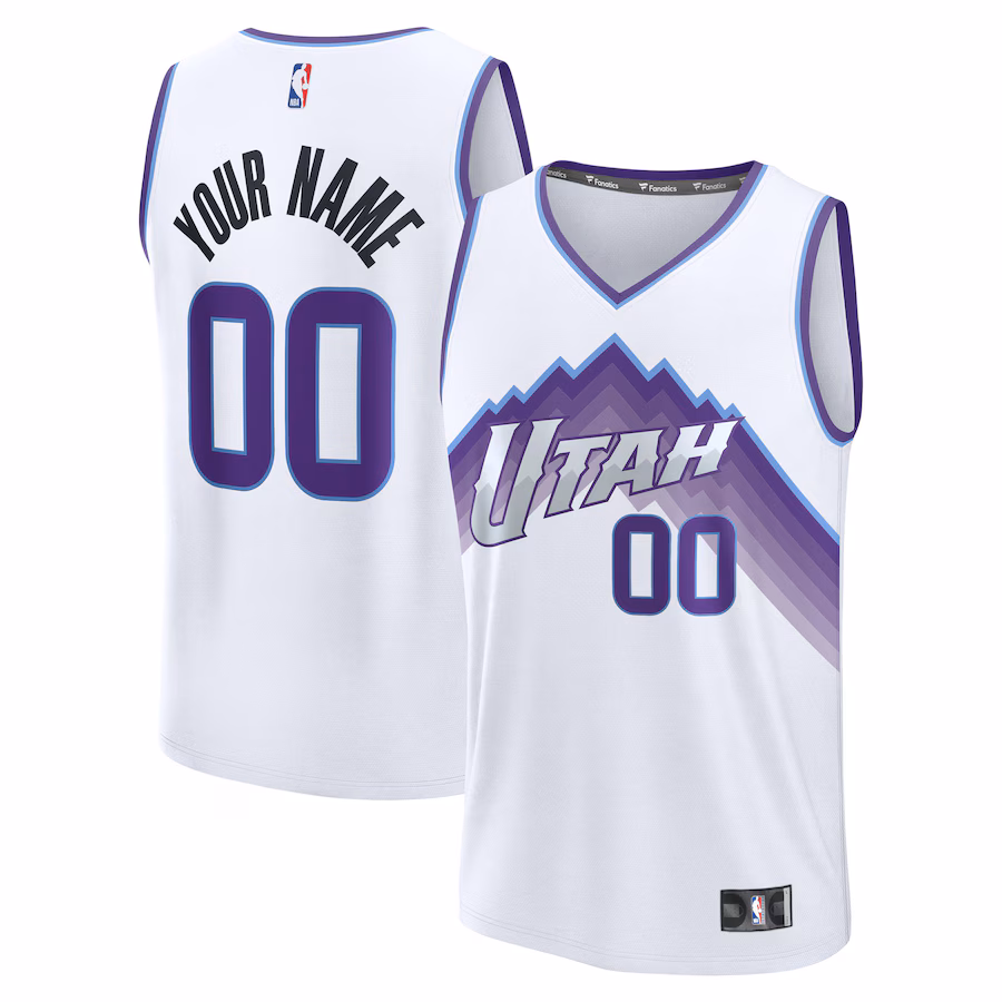 Men's Utah Jazz Fanatics White Fast Break Replica Custom Jersey - Association Edition - ujerseystore