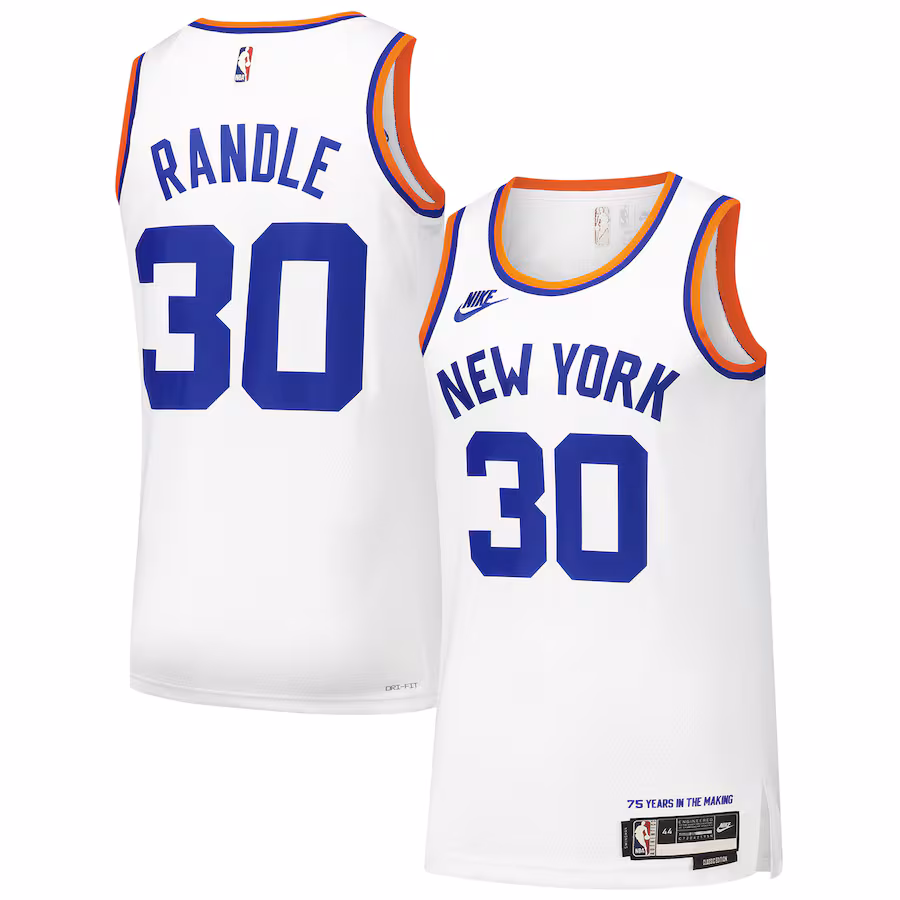 Men's New York Knicks Julius Randle Nike White Swingman Player Jersey - Classic Edition - ujerseystore