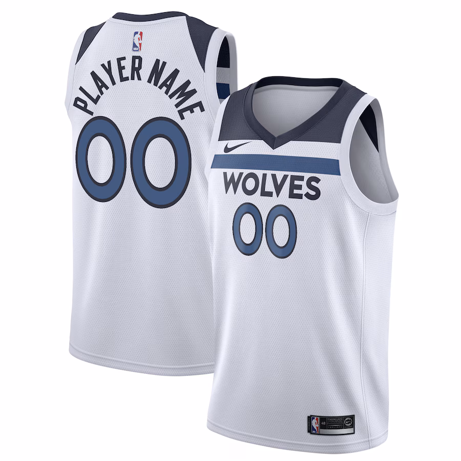 Men's Minnesota Timberwolves Nike White 2020/21 Swingman Custom Jersey - Association Edition - ujerseystore