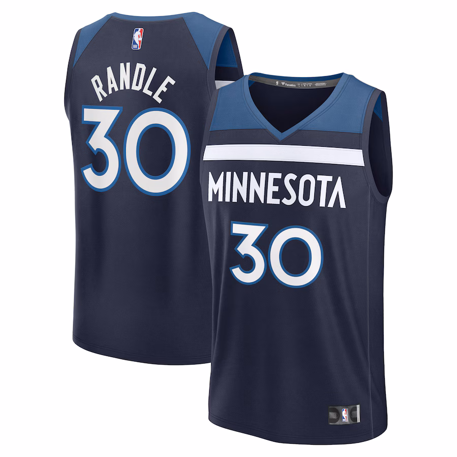Men's Minnesota Timberwolves Julius Randle Fanatics Navy Fast Break Replica Player Jersey - Icon Edition - ujerseystore