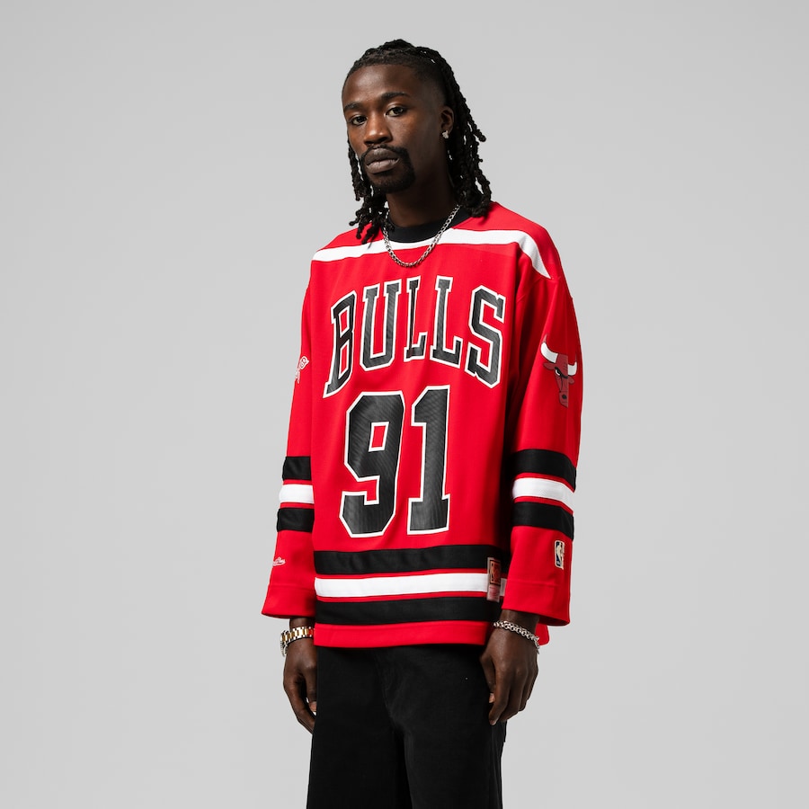 Unisex Chicago Bulls Dennis Rodman Mitchell & Ness Red Maxxed Out Fashion Hockey Jersey - ujerseystore