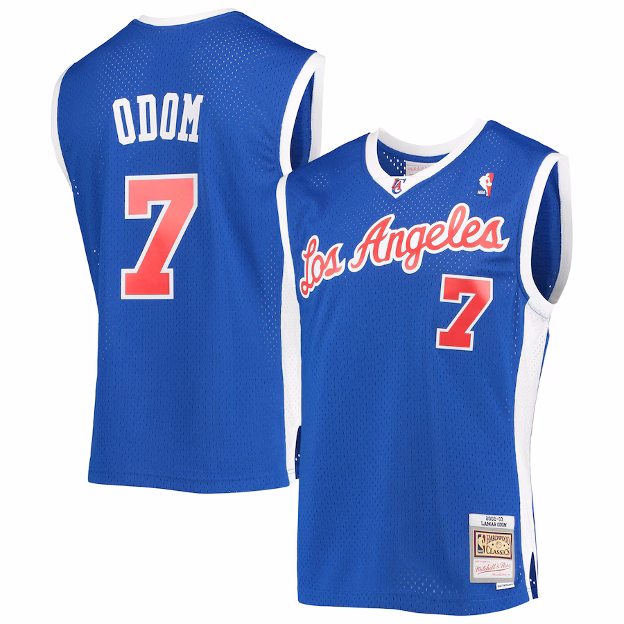 Men's LA Clippers Lamar Odom Mitchell & Ness Royal 2002/03 Hardwood Classics Swingman Jersey - ujerseystore