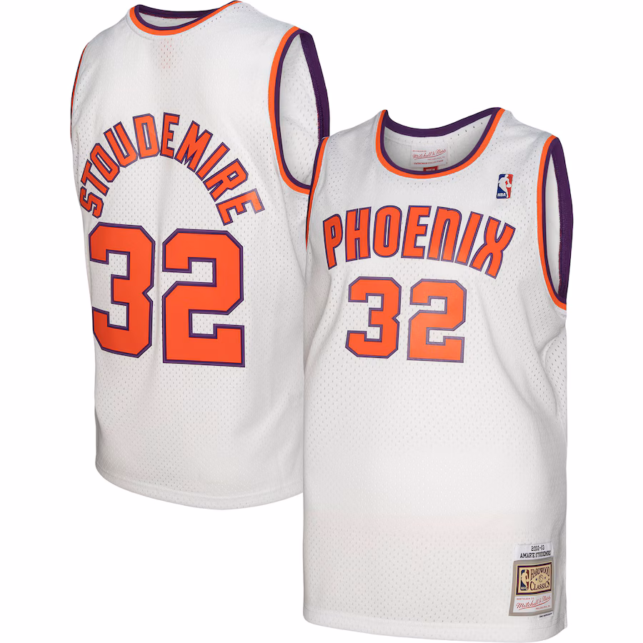 Men's Phoenix Suns Amar'e Stoudemire Mitchell & Ness White 2002/03 Hardwood Classics Swingman Jersey - ujerseystore
