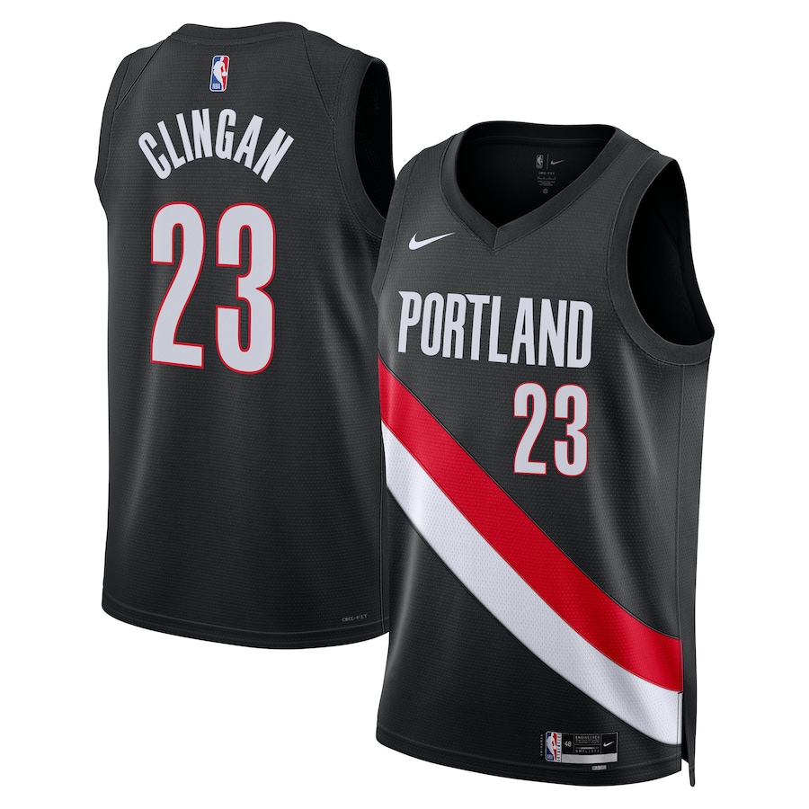 Unisex Portland Trail Blazers Donovan Clingan Nike Black Swingman Jersey - Icon Edition - ujerseystore