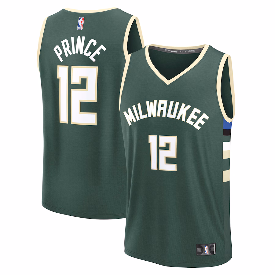 Men's Milwaukee Bucks Taurean Prince Fanatics Hunter Green Fast Break Replica Player Jersey - Icon Edition - ujerseystore