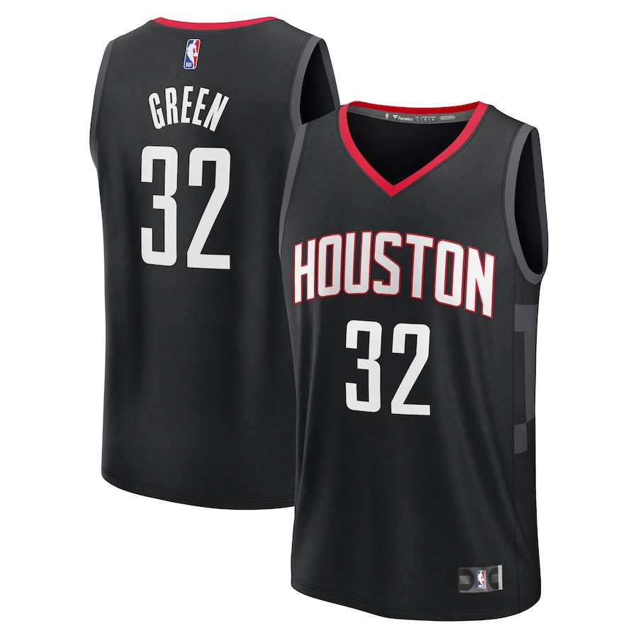 Men's Houston Rockets Jeff Green Fanatics Black Fast Break Replica Player Jersey - Statement Edition - ujerseystore