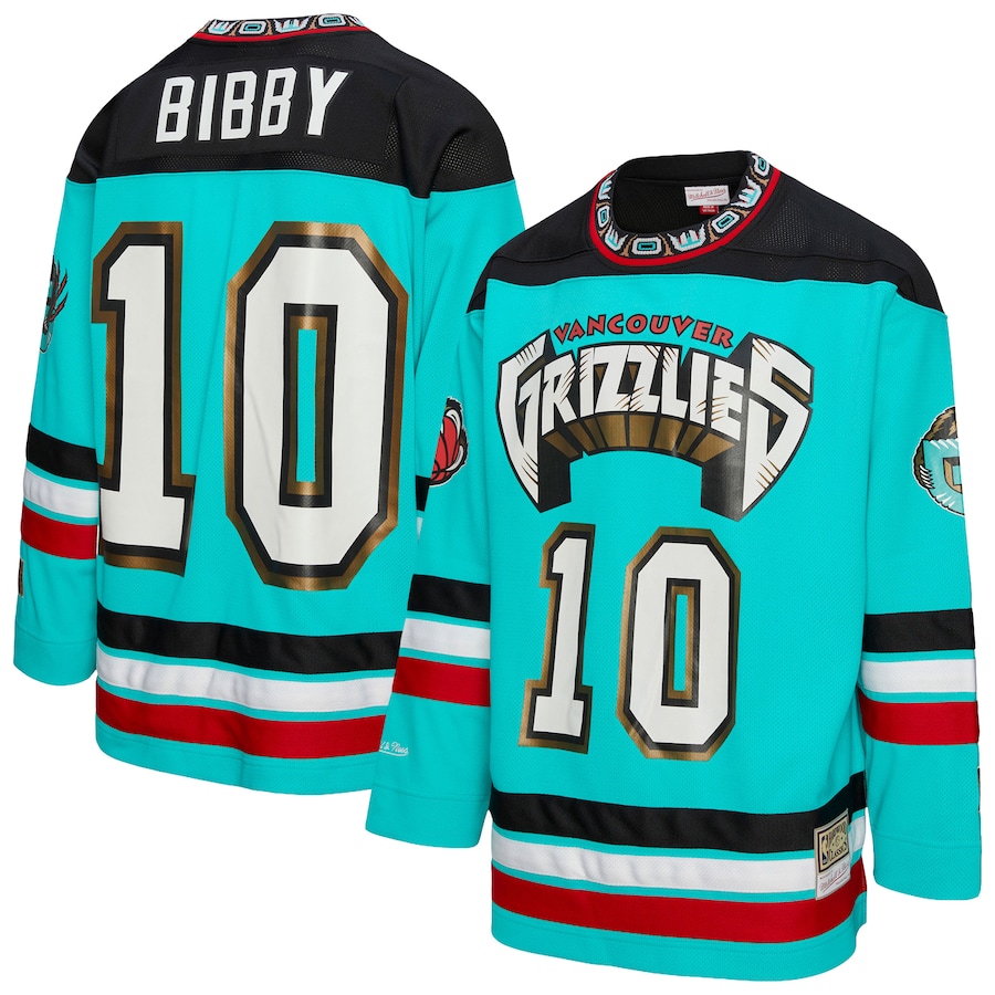 Unisex Vancouver Grizzlies Mike Bibby Mitchell & Ness Turquoise Maxxed Out Fashion Hockey Jersey - ujerseystore