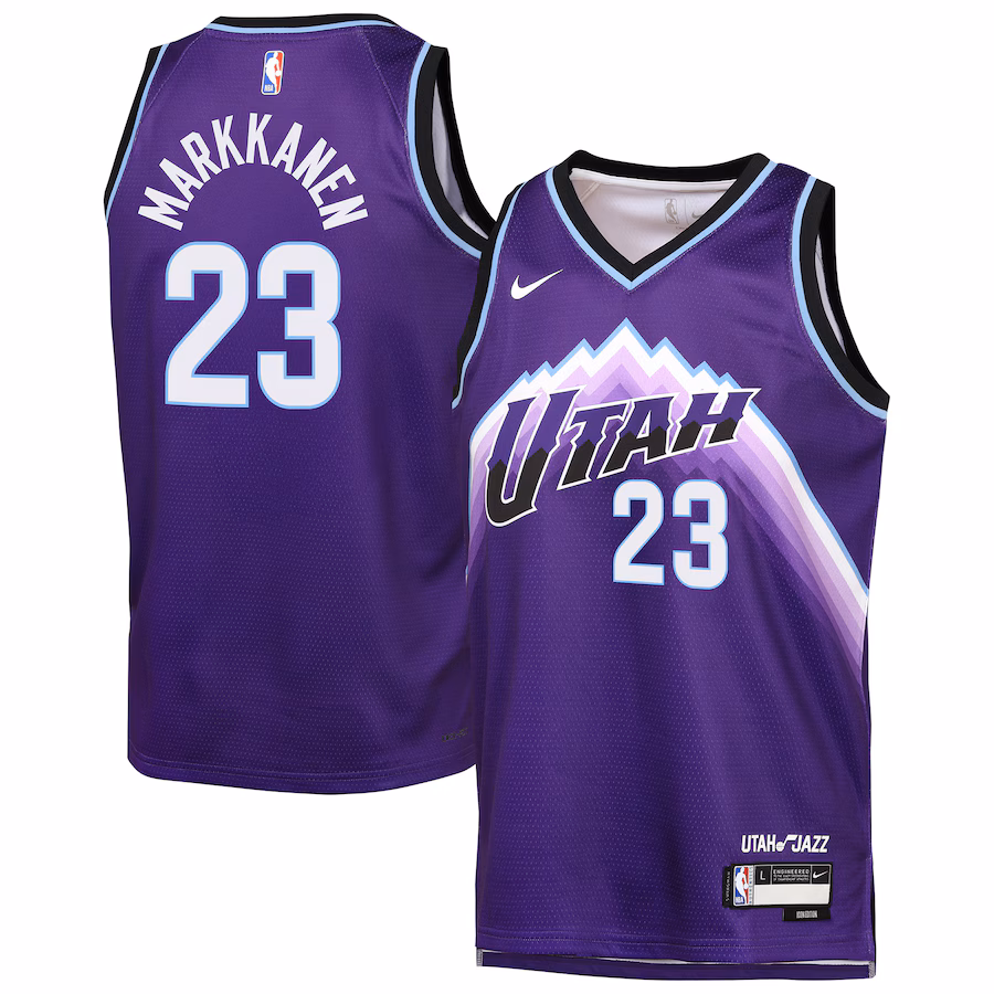 Youth Utah Jazz Lauri Markkanen Nike Purple Icon Edition Swingman Jersey - ujerseystore