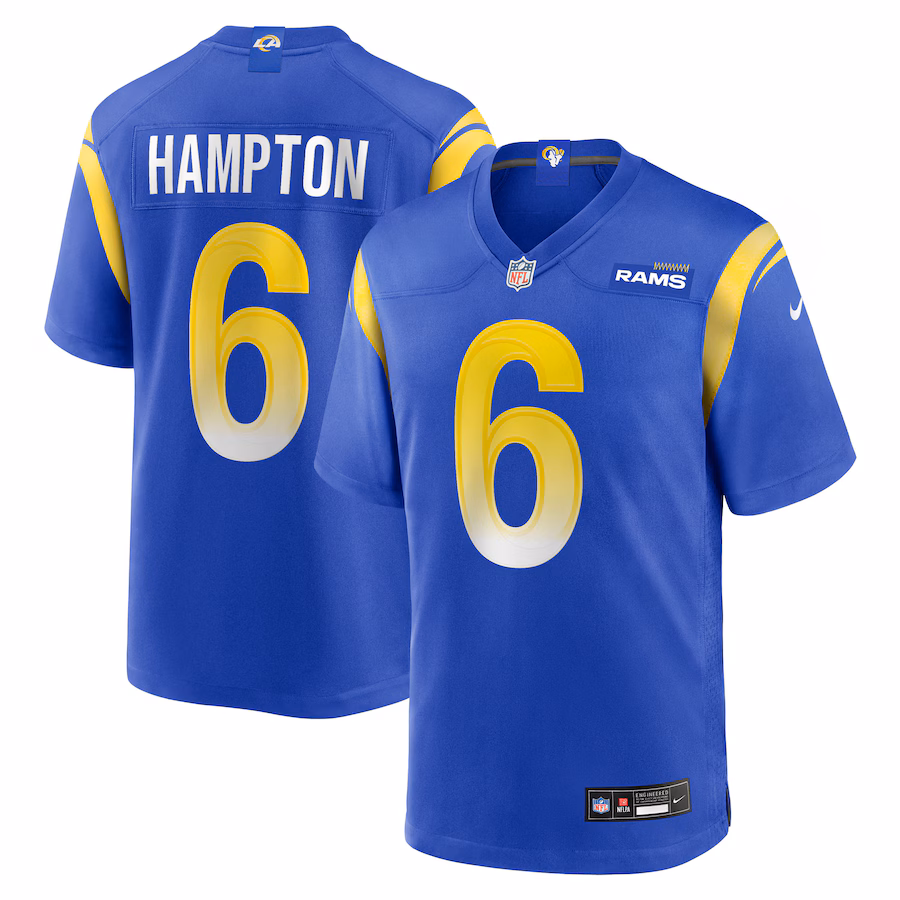 Men's Los Angeles Rams Nick Hampton Nike Royal Team Game Jersey - ujerseystore