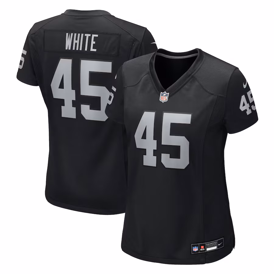 Women's Las Vegas Raiders Devin White Nike Black Team Game Jersey - ujerseystore