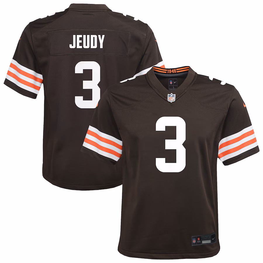 Youth Cleveland Browns Jerry Jeudy Nike Brown Team Game Jersey - ujerseystore