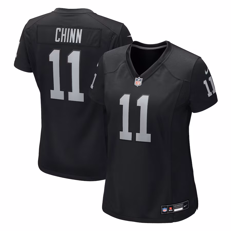 Women's Las Vegas Raiders Jeremy Chinn Nike Black Team Game Jersey - ujerseystore