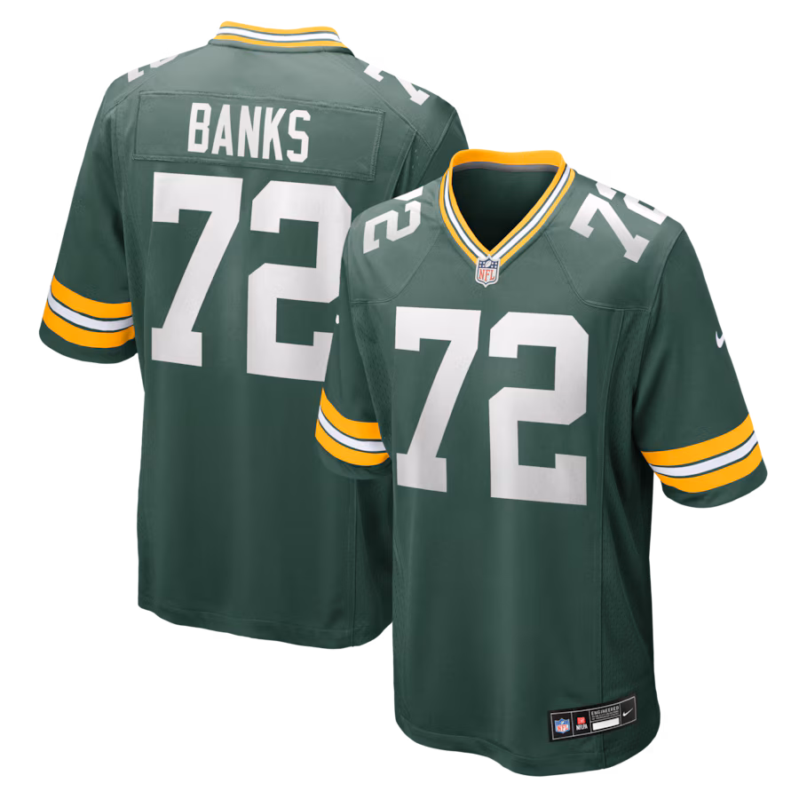 Men's Green Bay Packers Brant Banks Nike Green Team Game Jersey - ujerseystore
