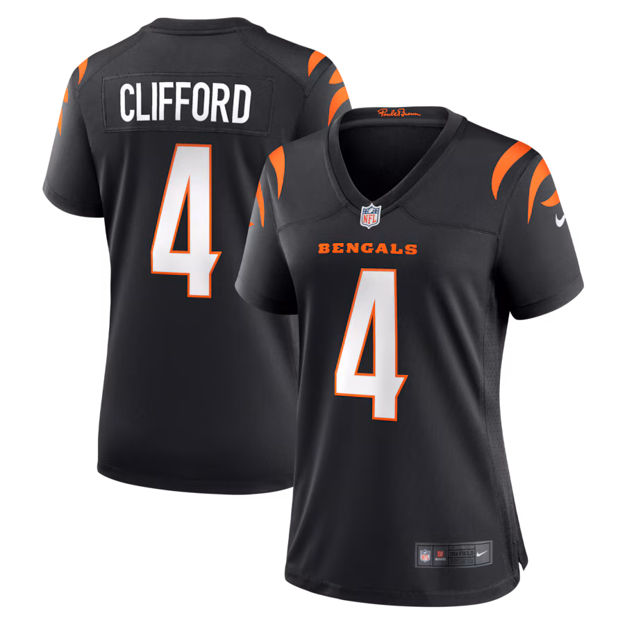 Women's Cincinnati Bengals Sean Clifford Nike Black Team Game Jersey - ujerseystore