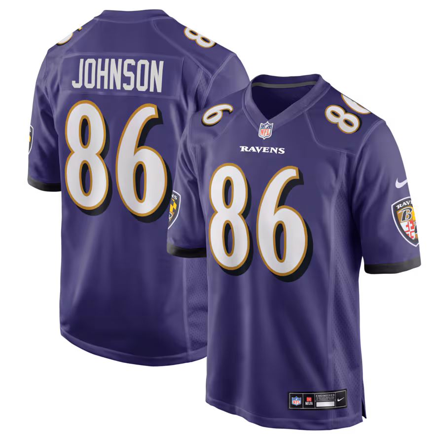 Men's Baltimore Ravens Cornelius Johnson Nike Purple Team Game Jersey - ujerseystore