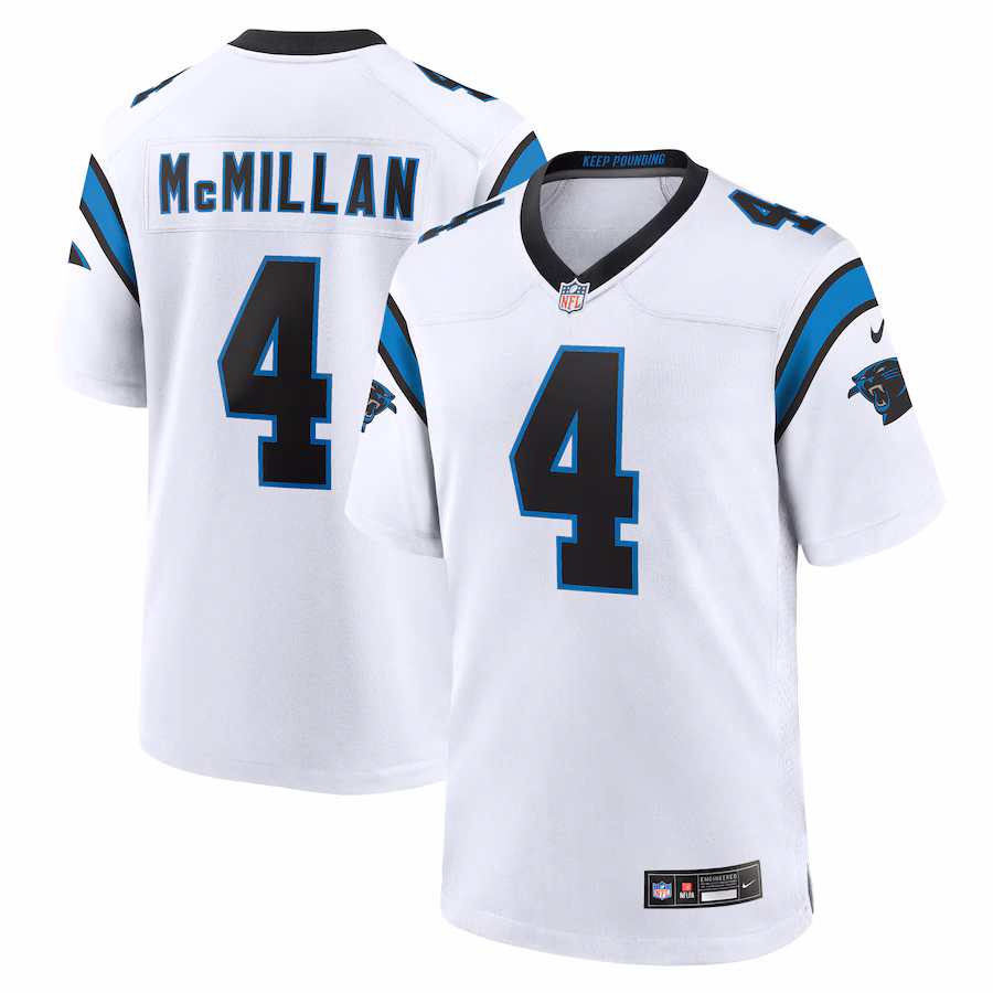Men's Carolina Panthers Tetairoa McMillan Nike White Game Jersey - ujerseystore