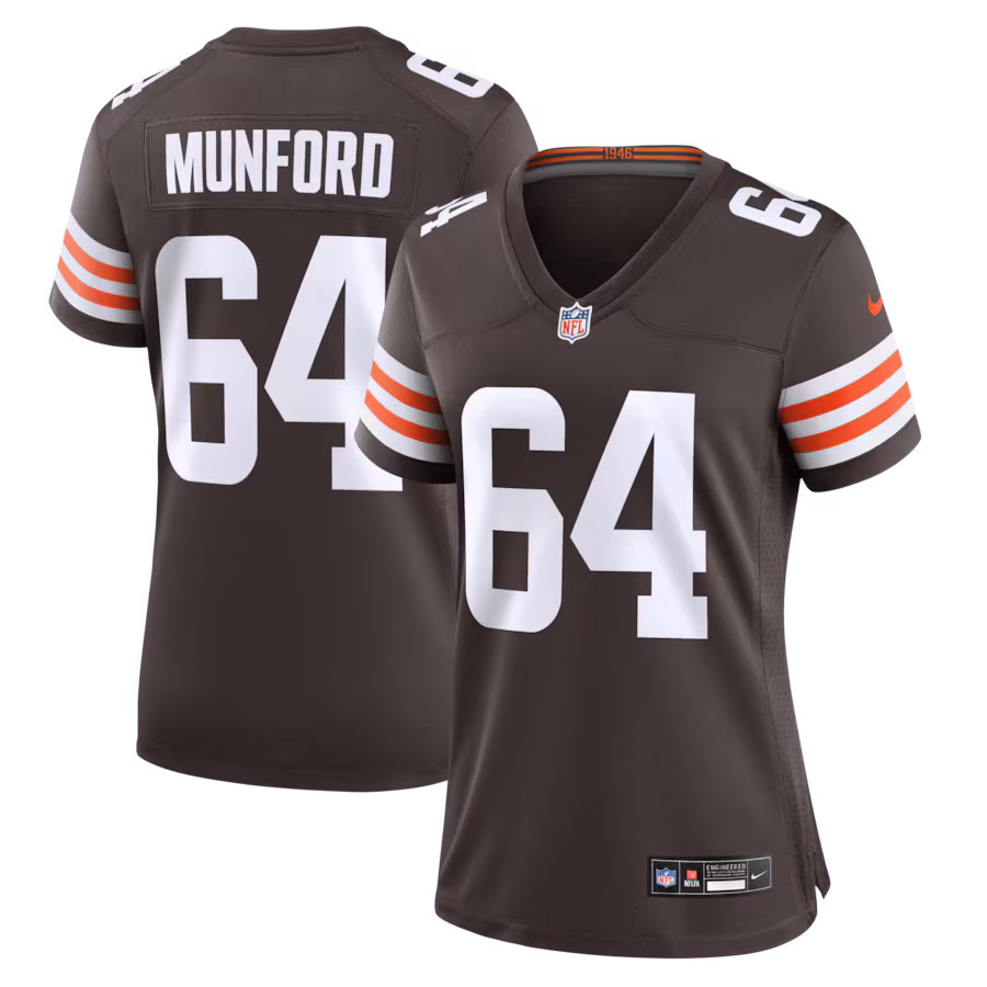Women's Cleveland Browns Thayer Munford Nike Brown Team Game Jersey - ujerseystore