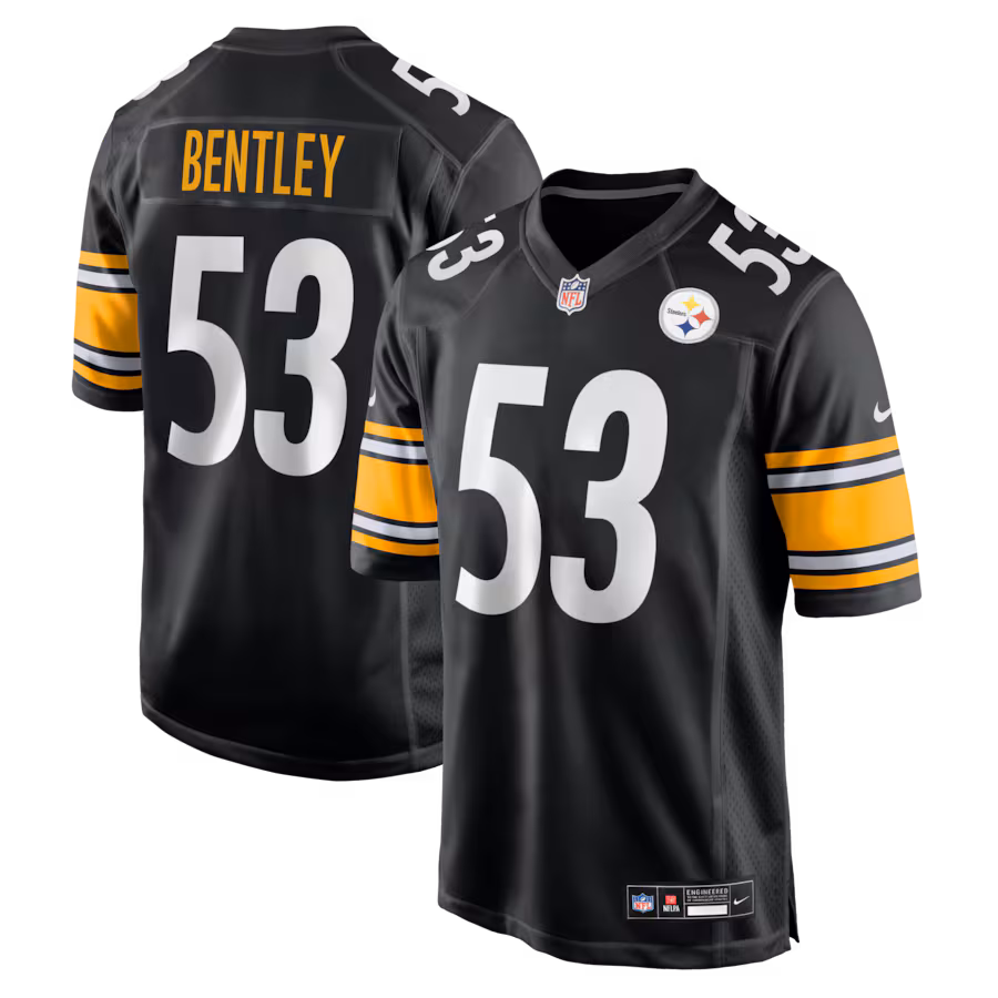 Men's Pittsburgh Steelers JaWhaun Bentley Nike Black Team Game Jersey - ujerseystore