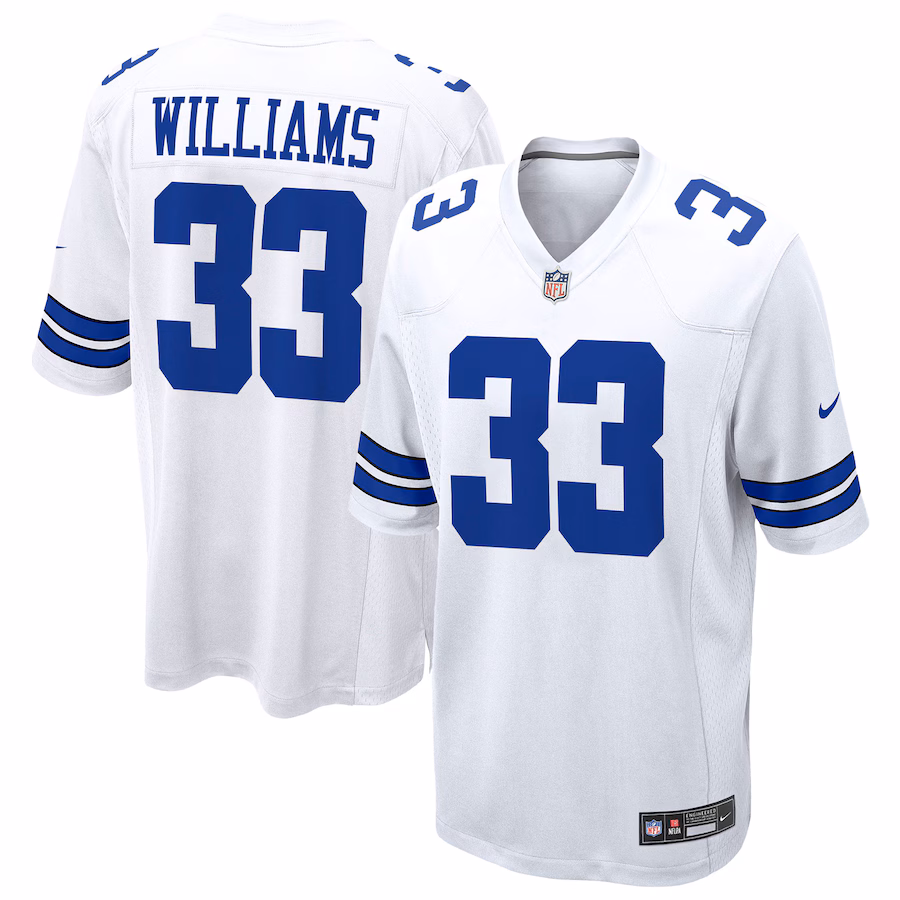 Men's Dallas Cowboys Javonte Williams Nike White Game Jersey - ujerseystore