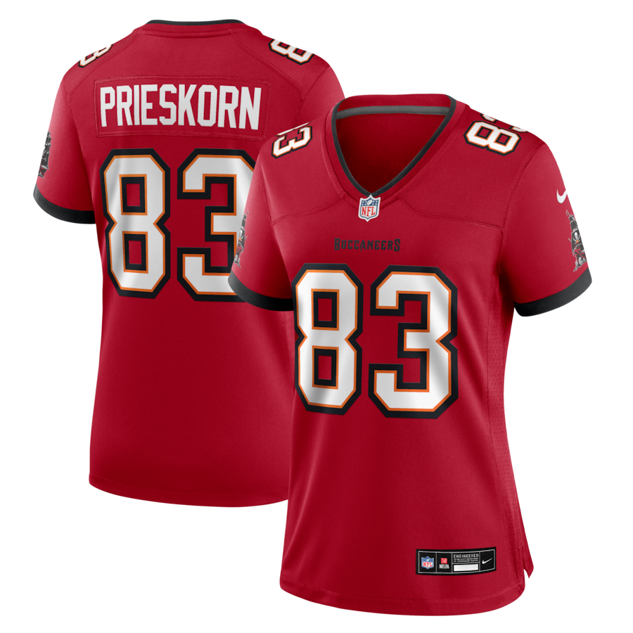 Women's Tampa Bay Buccaneers Caden Prieskorn Nike Red Team Game Jersey - ujerseystore
