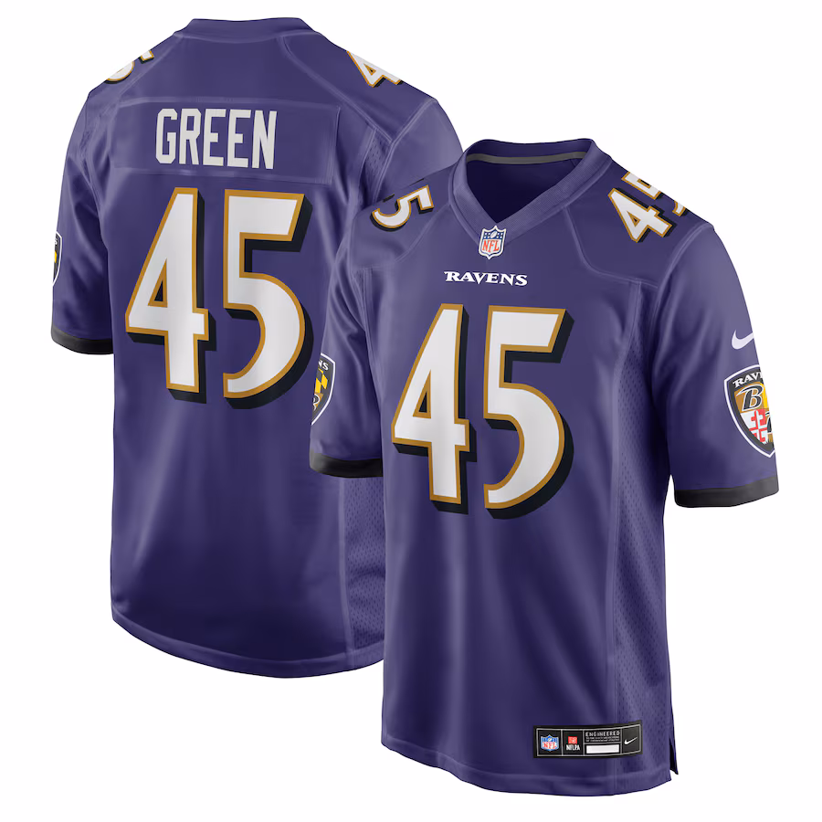 Men's Baltimore Ravens Mike Green Nike Purple Team Game Jersey - ujerseystore