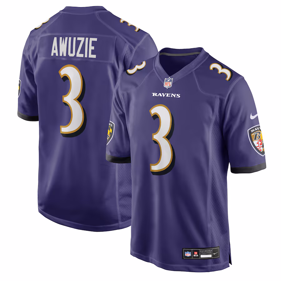 Men's Baltimore Ravens Chidobe Awuzie Nike Purple Team Game Jersey - ujerseystore
