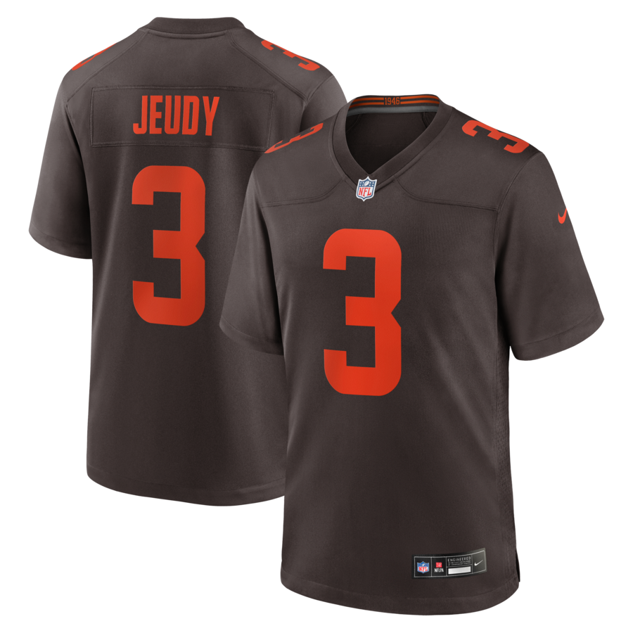 Men's Cleveland Browns Jerry Jeudy Nike Brown Alpha Dawg Game Jersey - ujerseystore
