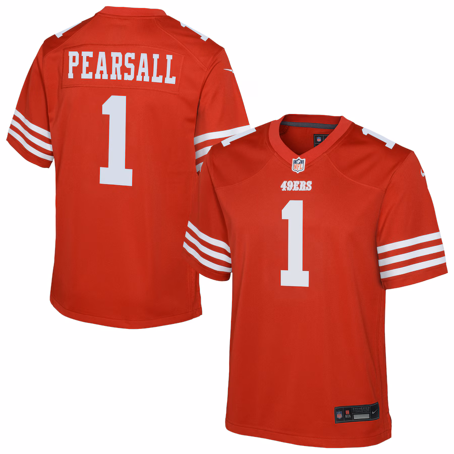Youth San Francisco 49ers Ricky Pearsall Nike Scarlet Team Game Jersey - ujerseystore
