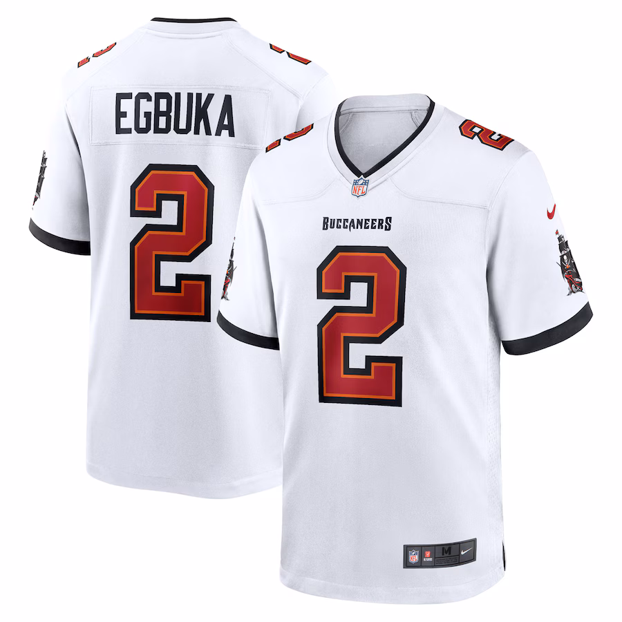 Men's Tampa Bay Buccaneers Emeka Egbuka Nike White Game Jersey - ujerseystore