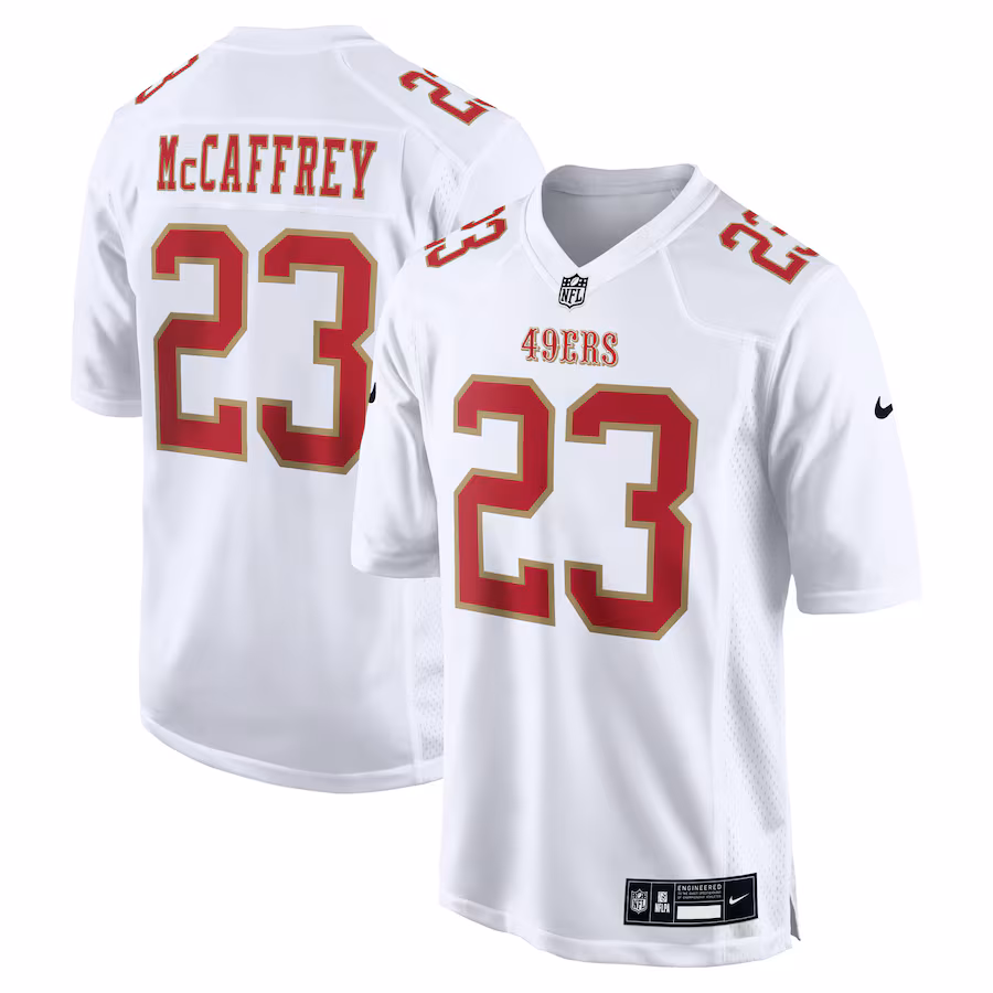 Men's San Francisco 49ers Christian McCaffrey Nike White Fashion Game Jersey - ujerseystore