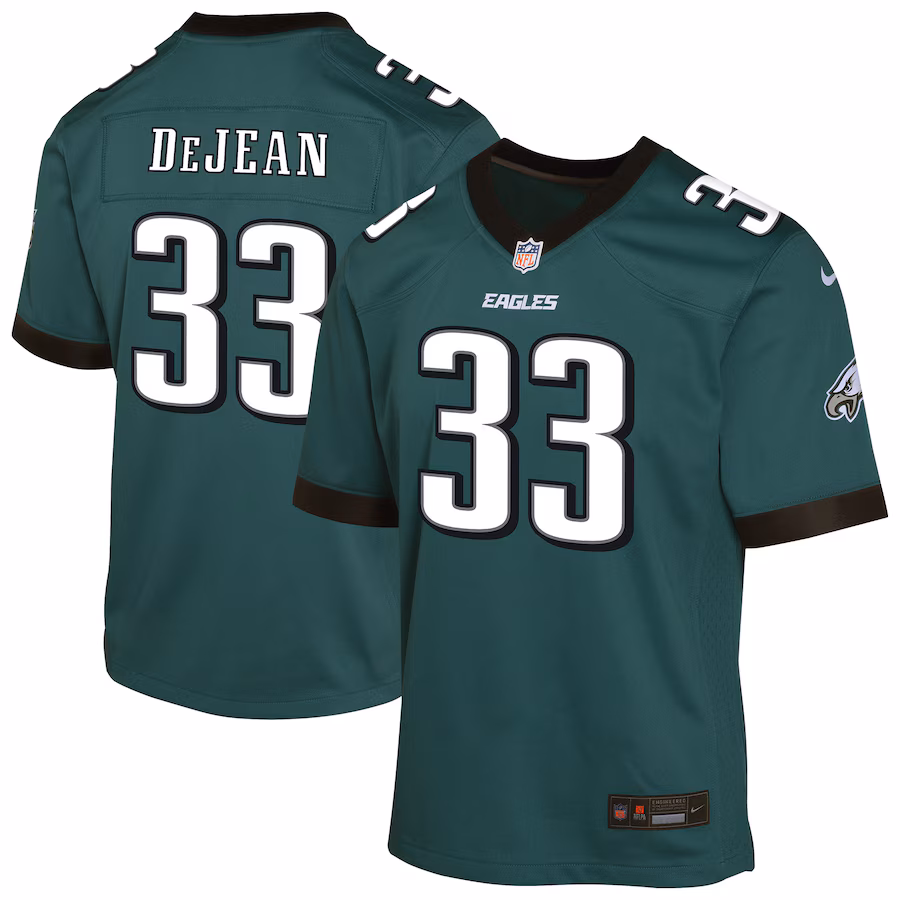 Youth Philadelphia Eagles Cooper DeJean Nike Midnight Green Game Player Jersey - ujerseystore