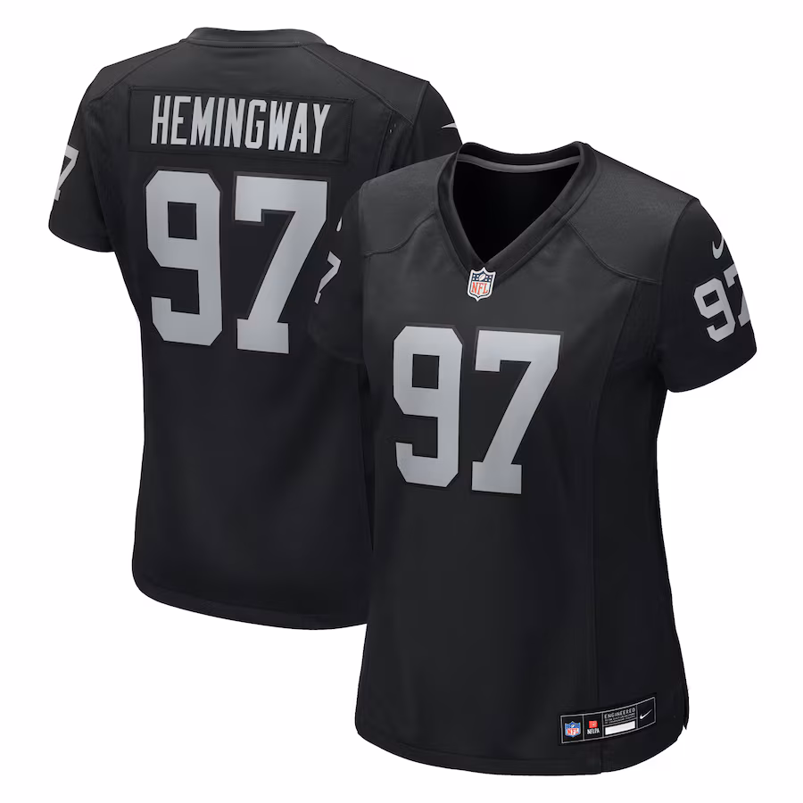 Women's Las Vegas Raiders Tonka Hemingway Nike Black Team Game Jersey - ujerseystore