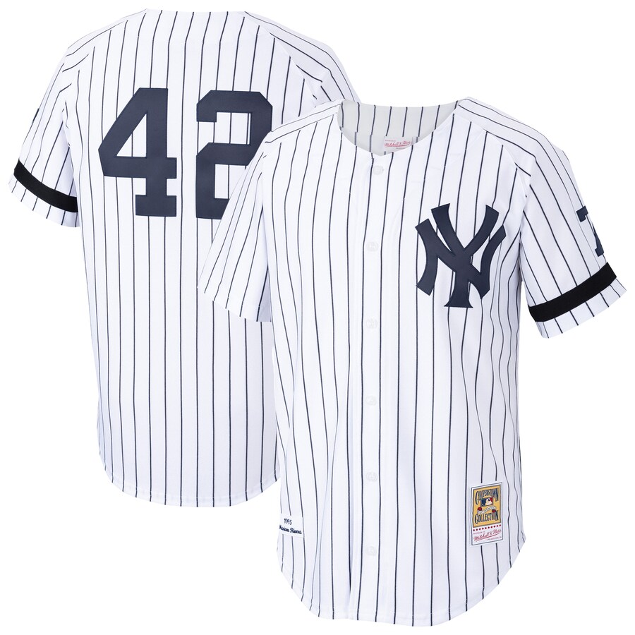 Men's New York Yankees Mariano Rivera White Cooperstown Collection 1995 Authentic Player Jersey - ujerseystore