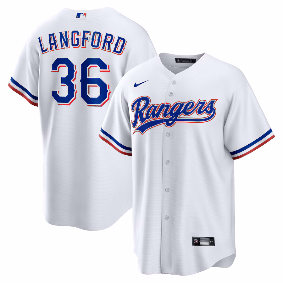 Youth Texas Rangers Wyatt Langford Nike White Home Replica Jersey - ujerseystore