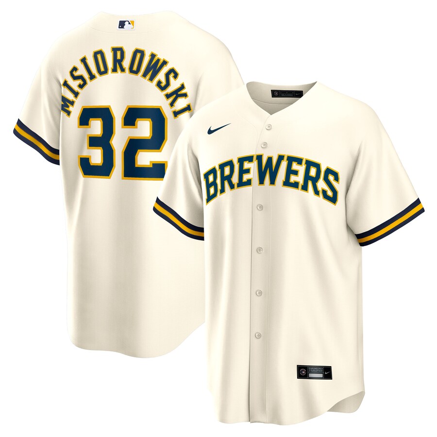 Youth Milwaukee Brewers Jacob Misiorowski Nike Cream Home Replica Jersey - ujerseystore