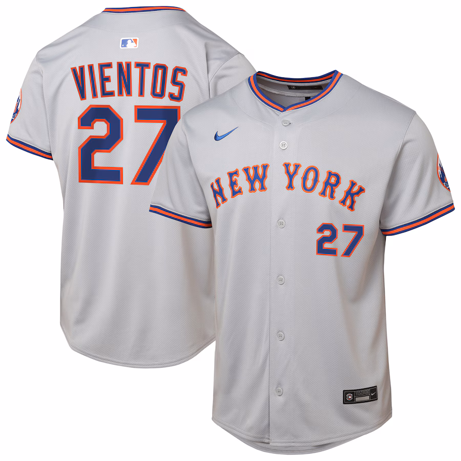 Youth New York Mets Mark Vientos Nike Gray Road Limited Jersey - ujerseystore