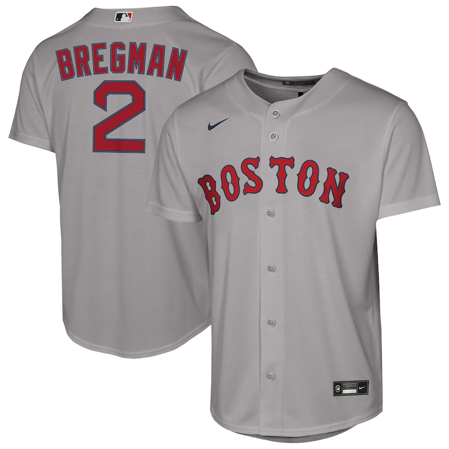 Youth Boston Red Sox Alex Bregman Nike Gray Road Replica Jersey - ujerseystore