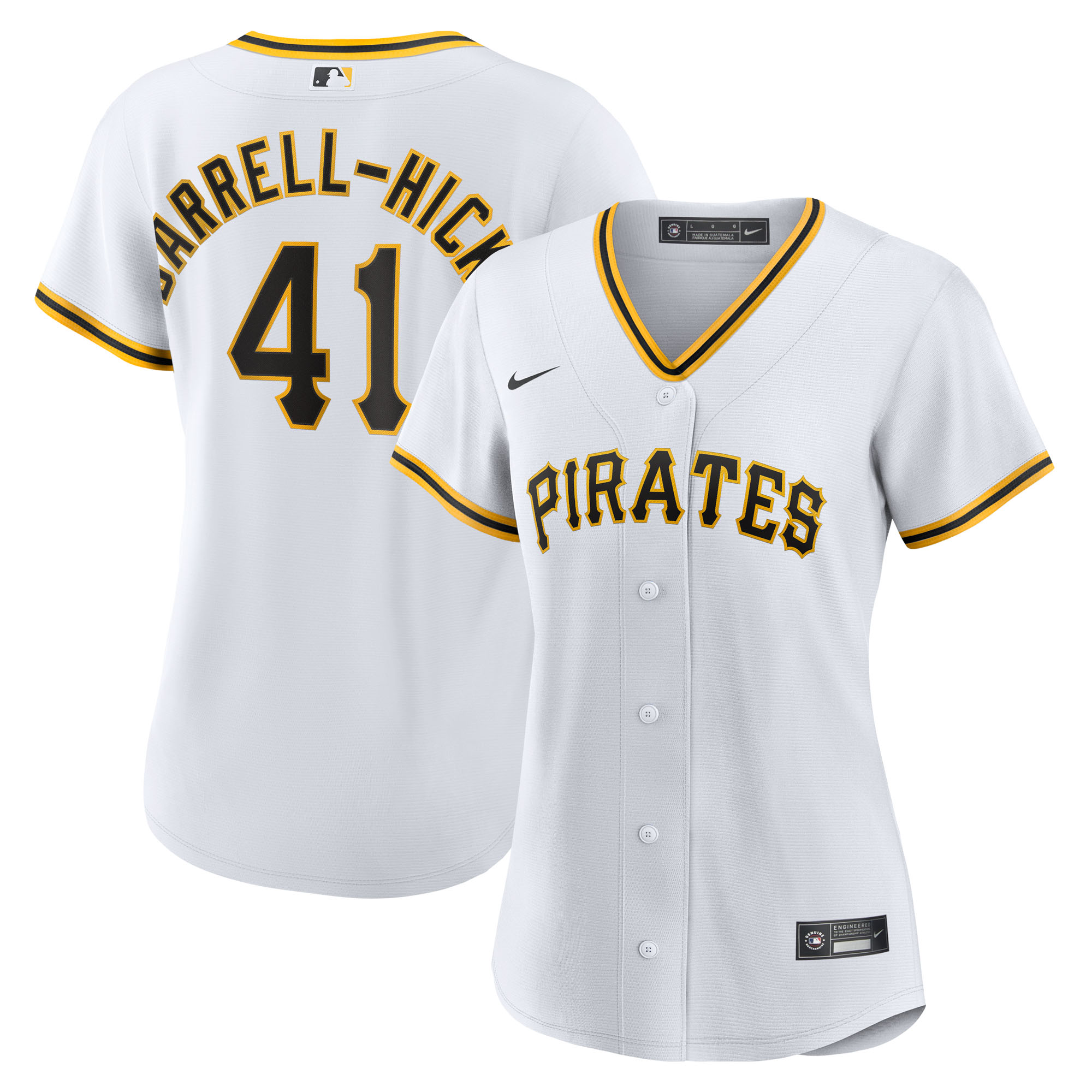 Women's Pittsburgh Pirates Michael Darrell-Hicks Nike White Home Replica Jersey - ujerseystore