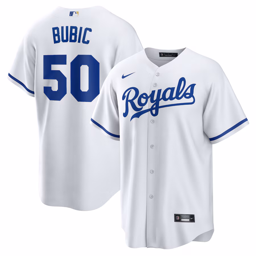 Men's Kansas City Royals Kris Bubic Nike White Home Replica Jersey - ujerseystore