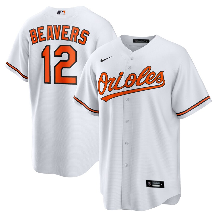 Men's Baltimore Orioles Dylan Beavers Nike White Home Replica Jersey - ujerseystore