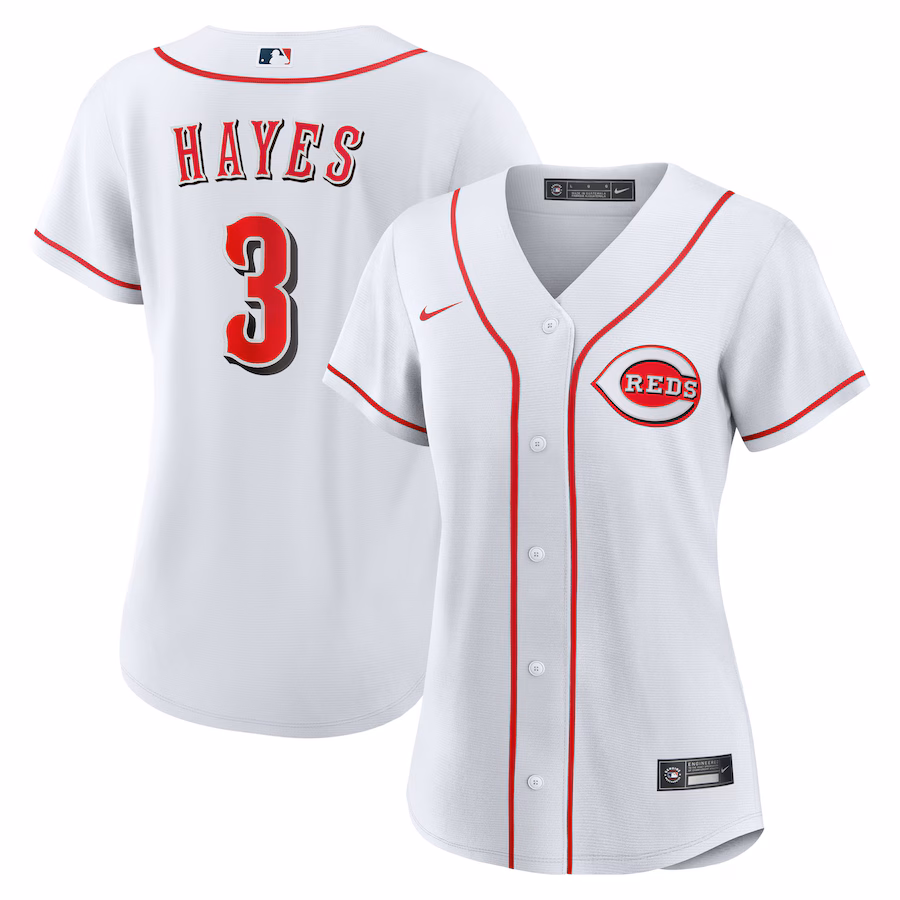 Women's Cincinnati Reds Ke'Bryan Hayes Nike White Home Replica Jersey - ujerseystore