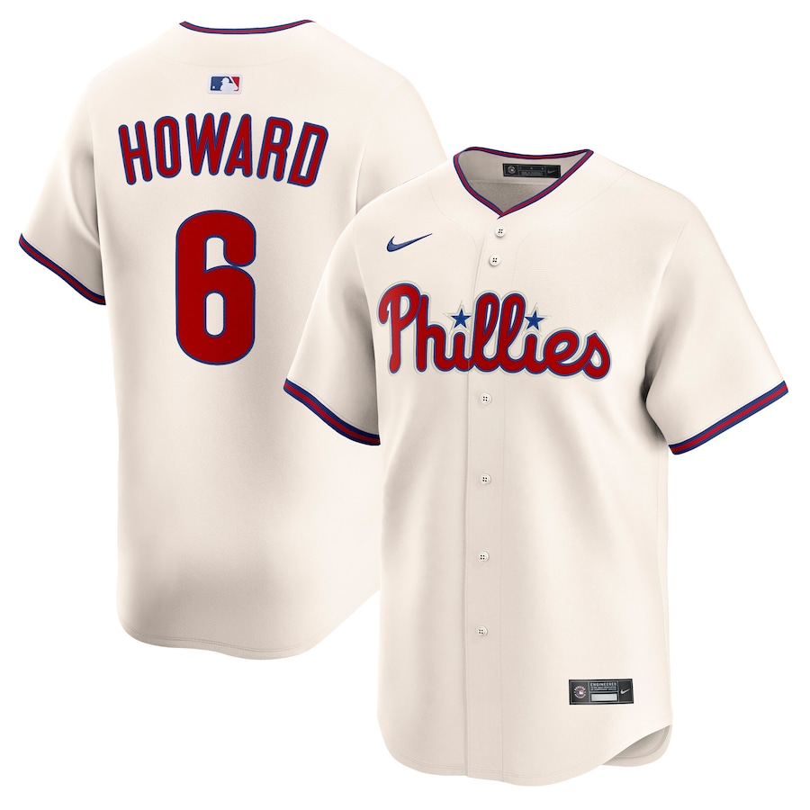Men's Philadelphia Phillies Ryan Howard Nike Cream Alternate 2 Retired Limited Player Jersey - ujerseystore