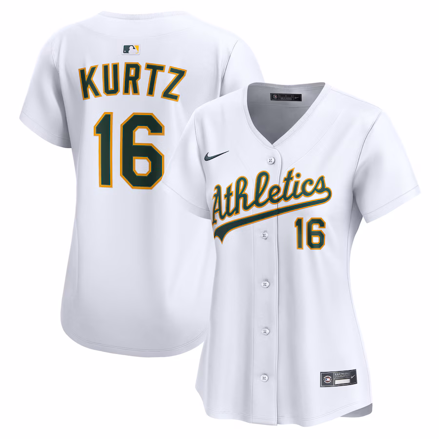 Women's Athletics Nick Kurtz Nike White Home Limited Player Jersey - ujerseystore