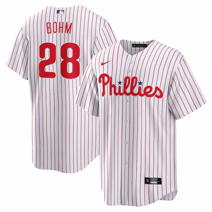 Youth Philadelphia Phillies Alec Bohm Nike White Home Replica Jersey - ujerseystore
