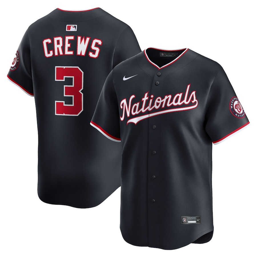 Men's Washington Nationals Dylan Crews Nike Navy Alternate Limited Jersey - ujerseystore