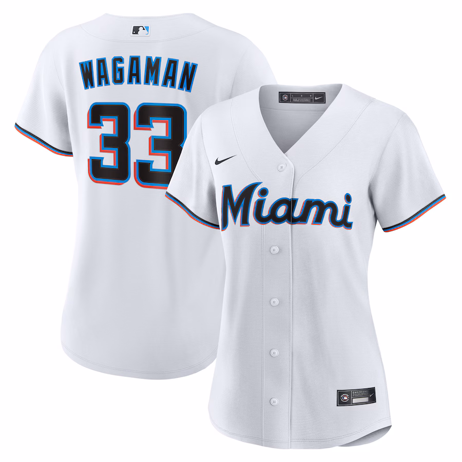 Women's Miami Marlins Eric Wagaman Nike White Home Replica Jersey - ujerseystore