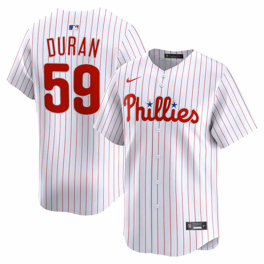 Men's Philadelphia Phillies Jhoan Duran Nike White Home Limited Player Jersey - ujerseystore
