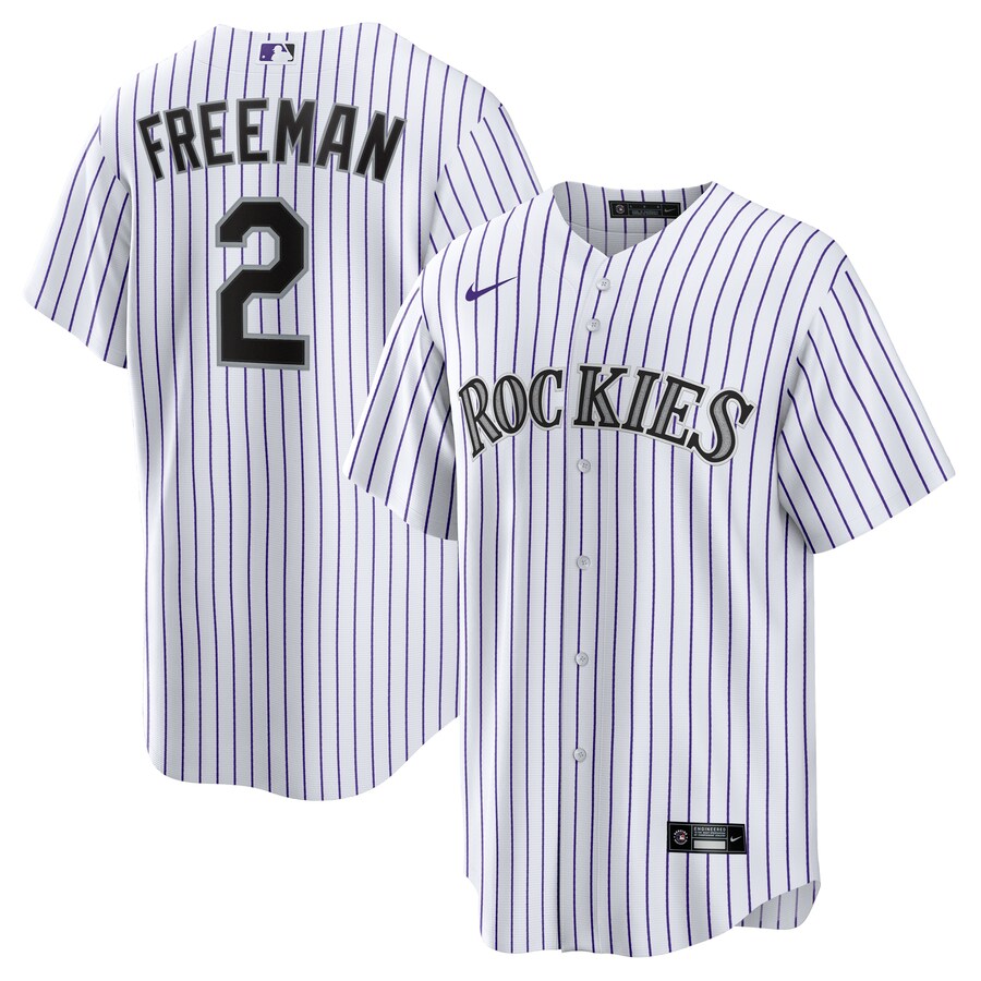 Men's Colorado Rockies Tyler Freeman Nike White Home Replica Jersey - ujerseystore