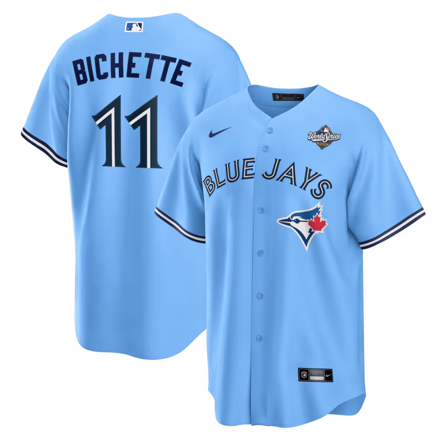 Men's Toronto Blue Jays Bo Bichette Nike Powder Blue 2025 World Series Alternate Replica Jersey - ujerseystore