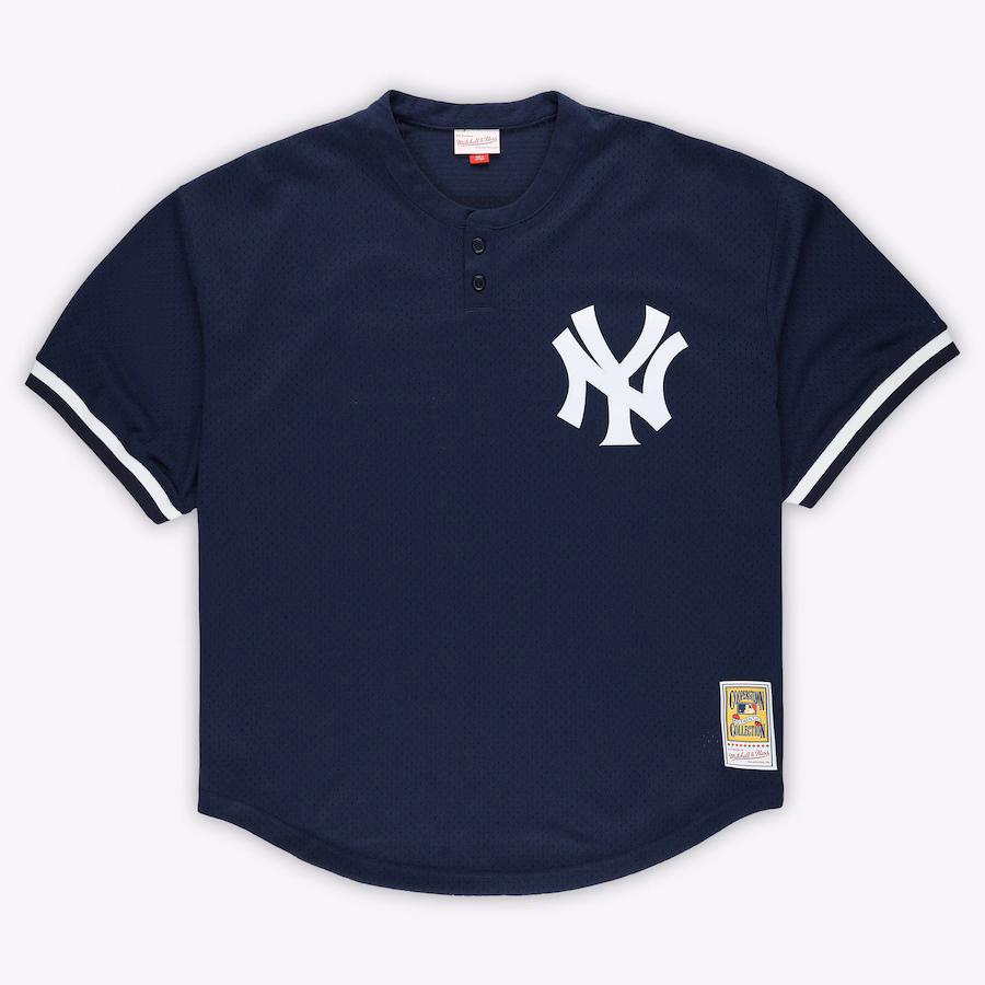 Men's New York Yankees Mariano Rivera Mitchell & Ness Navy Cooperstown Collection Batting Practice Jersey - ujerseystore